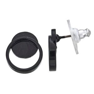 Simply Vera Vera Wang Black Tone Round Button Earrings NWOT